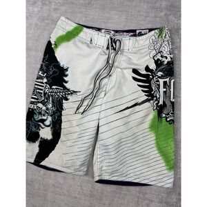 FOX Racing Board Shorts Mens 36 Swim Trunks Motocross Surf Vtg Y2K Bottle Opener